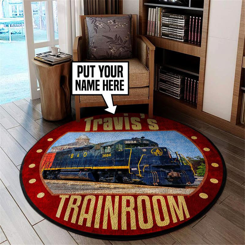 Personalized The Baltimore And Ohio Railroad Living Room Round Mat Circle Rug