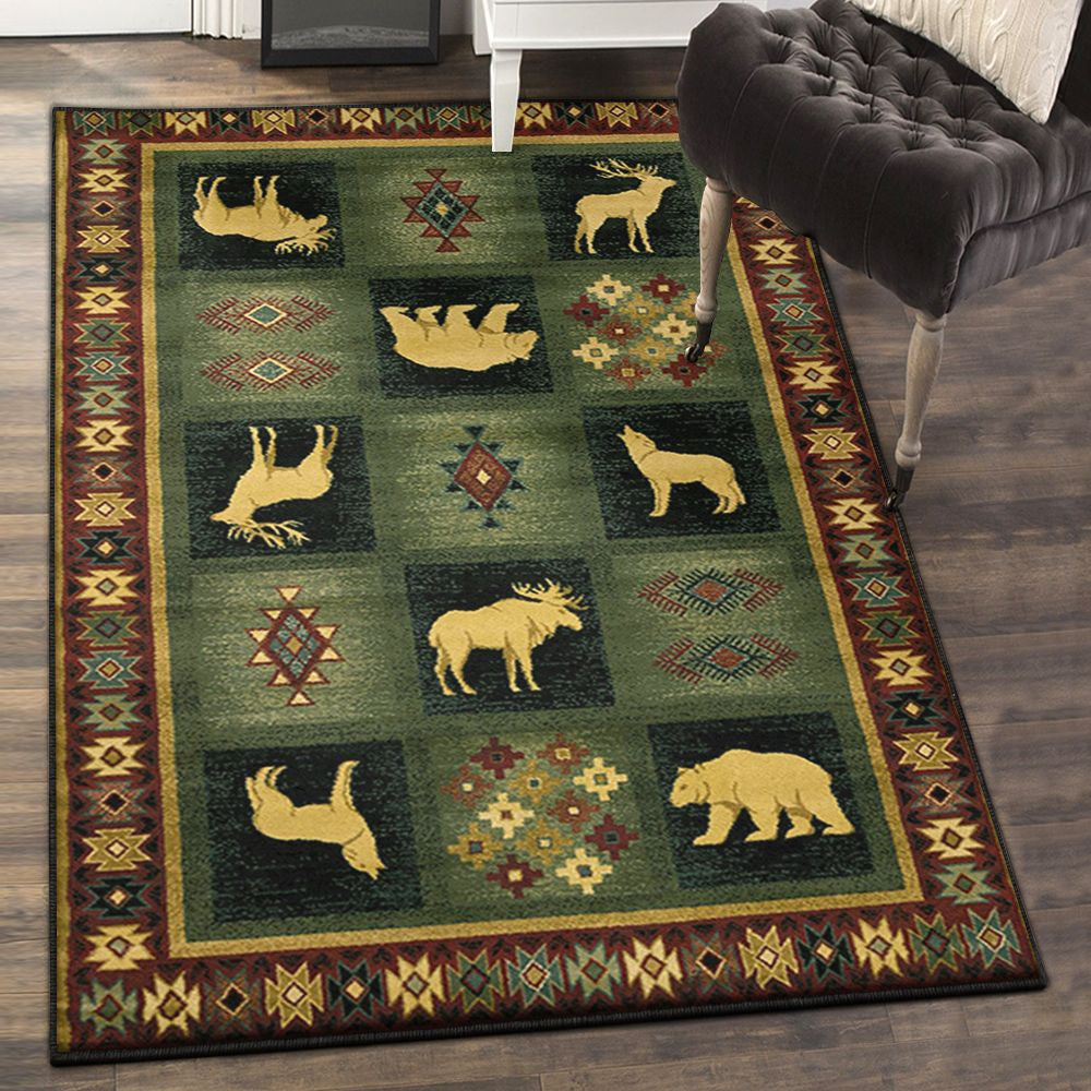 Deer Washable Rugs Deer Rug Rectangle Rugs Washable Area Rug Non-Slip Carpet For Living Room Bedroom