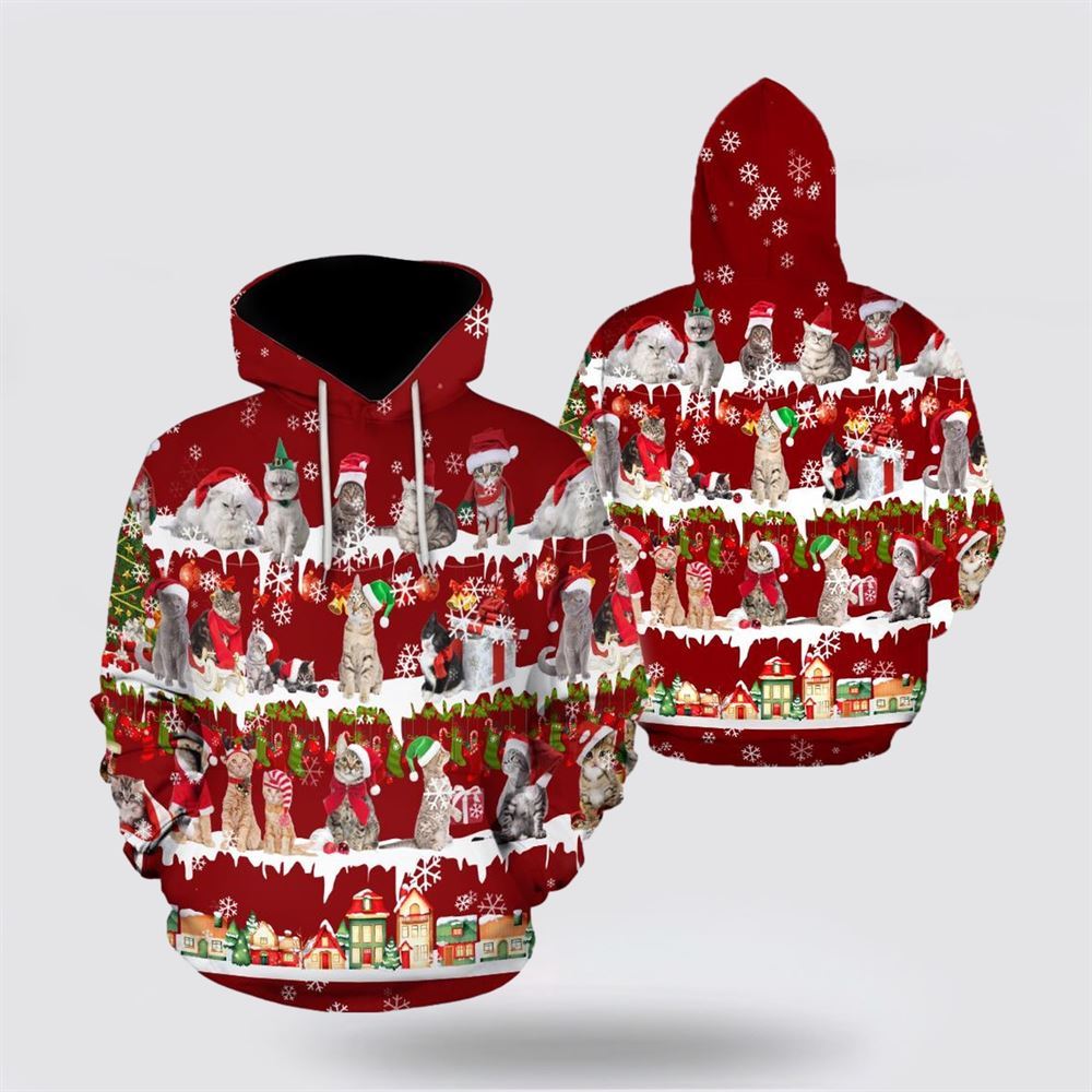 All Cat Breeds Christmas All Over Print 3D Hoodie For Men And Women, Christmas Cat Hoodie, Christmas Hoodie Cute, Christmas Fashion