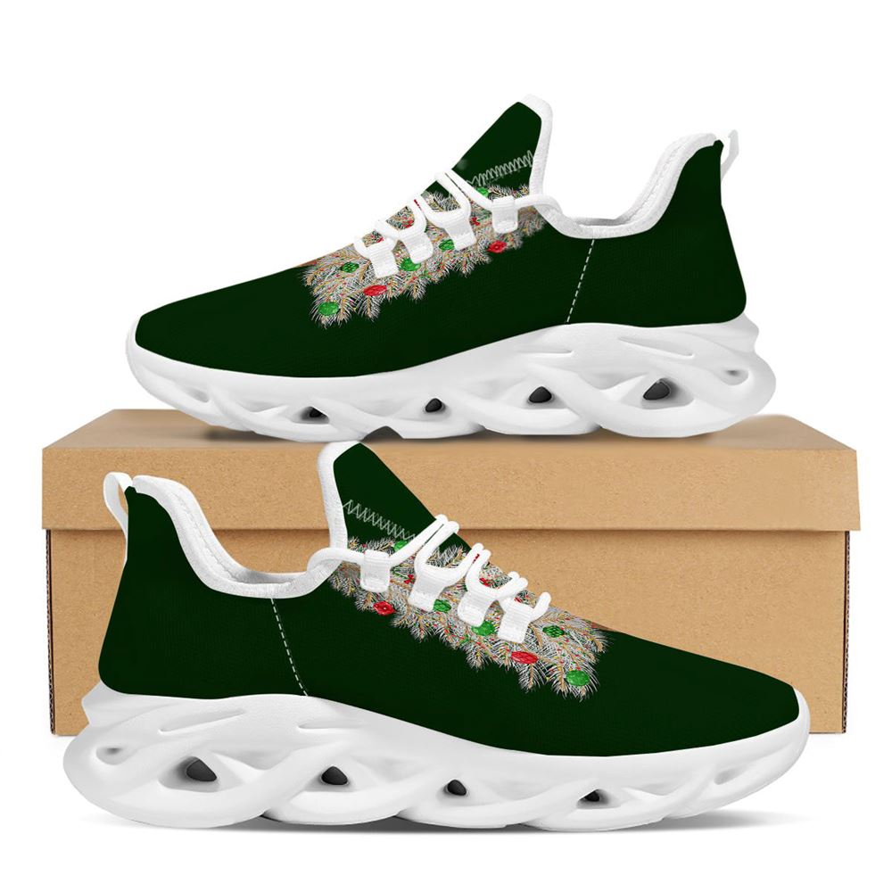 Christmas Decorated Tree Print White Max Soul Shoes For Men Women, Best Running Sneaker, Christmas Shoes, Winter Fashion Shoes