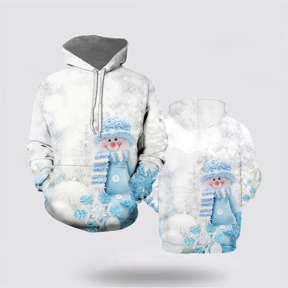 Christmas Blue Snowman All Over Print 3D Hoodie For Men & Women, Christmas Hoodie Cute, Christmas Gift, Christmas Fashion