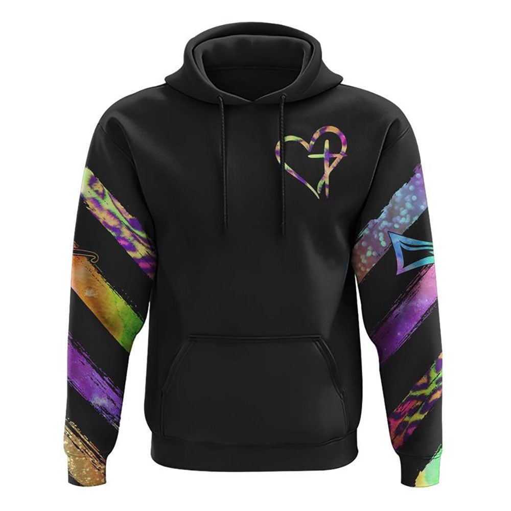 Faith Colorful Cross Light Brush All Over Print 3D Hoodie, Christian Hoodie, Christian Sweatshirt, Bible Verse Shirt