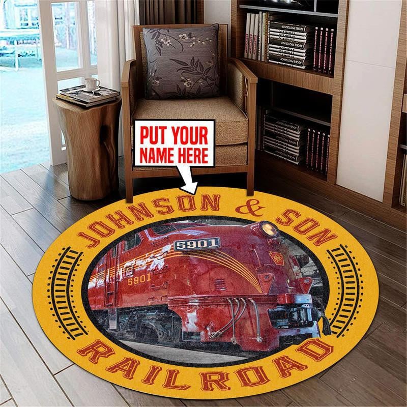 Personalized Pennsylvania Railroad Round Mat Round Floor Mat Room Rugs Carpet Outdoor Rug Washable Rugs