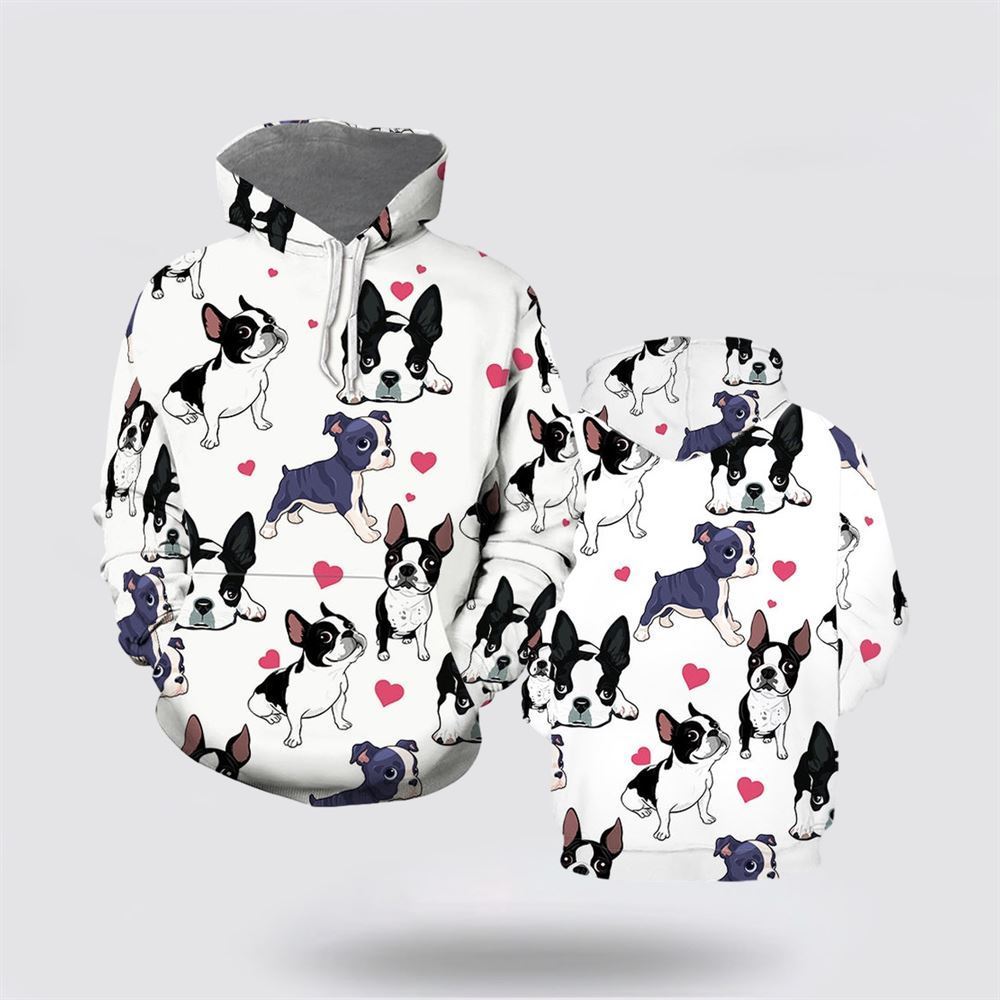 Boston Terrier Christmas All Over Print 3D Hoodie For Men & Women, Christmas Dog Hoodie, Christmas Hoodie Cute, Christmas Gift