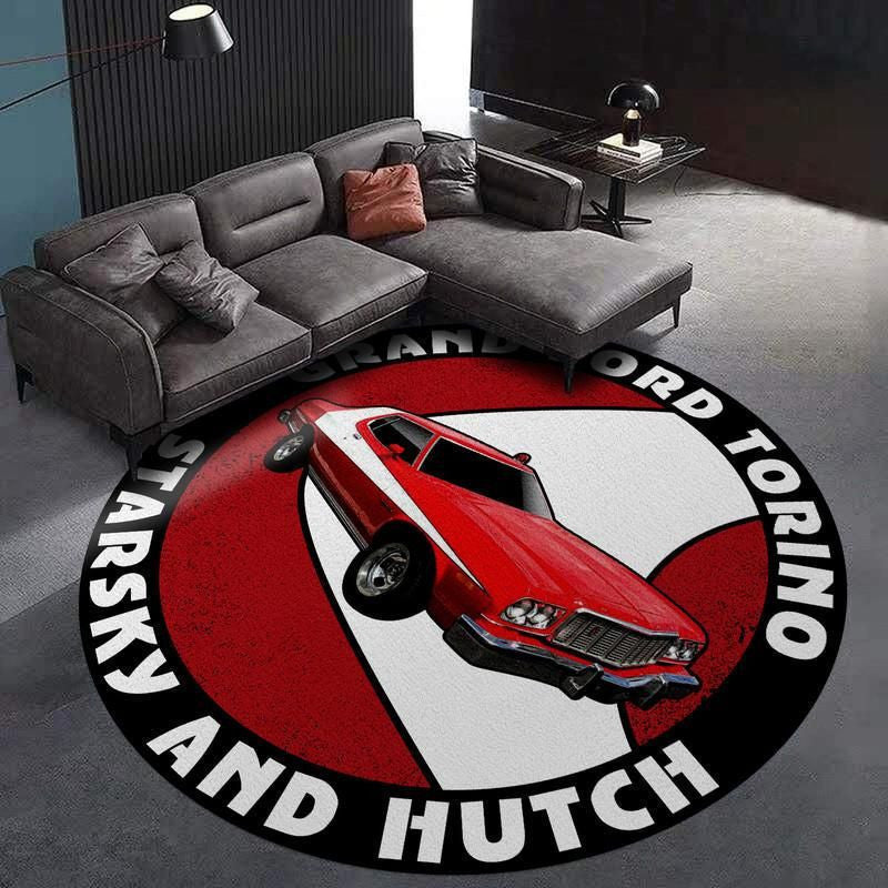 Starsky And Hutch Ford Gran Torino Living Room Round Mat Circle Rug