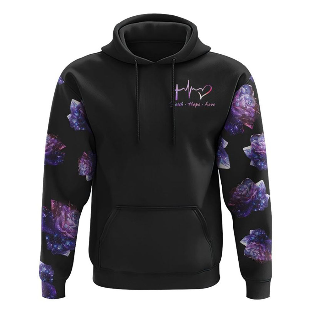 Rose Faith Galaxy All Over Print 3D Hoodie, Christian Hoodie, Christian Hoodie, Bible Verse Shirt