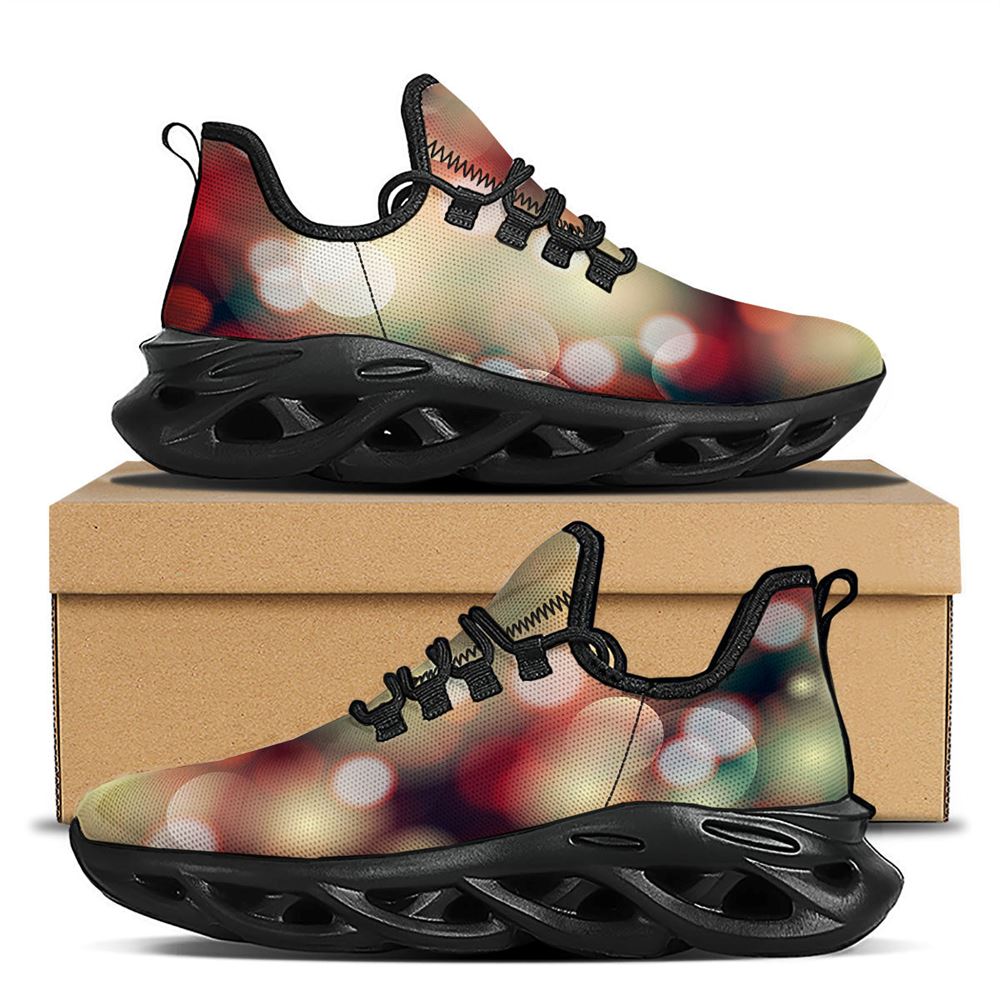 Christmas Defocused Lights Print Black Max Soul Shoes For Men Women, Best Running Sneaker, Christmas Shoes, Winter Fashion Shoes