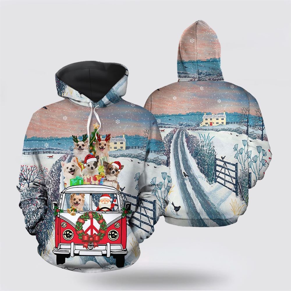 Chihuahua Santa Christmas All Over Print 3D Hoodie For Men & Women, Christmas Dog Hoodie, Christmas Hoodie Cute, Christmas Gift