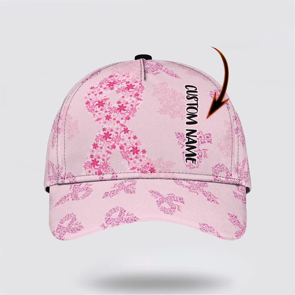 Customized Breast Cancer Awareness Pink Baseball Cap, Gifts For Breast Cancer Patients, Breast Cancer Hat