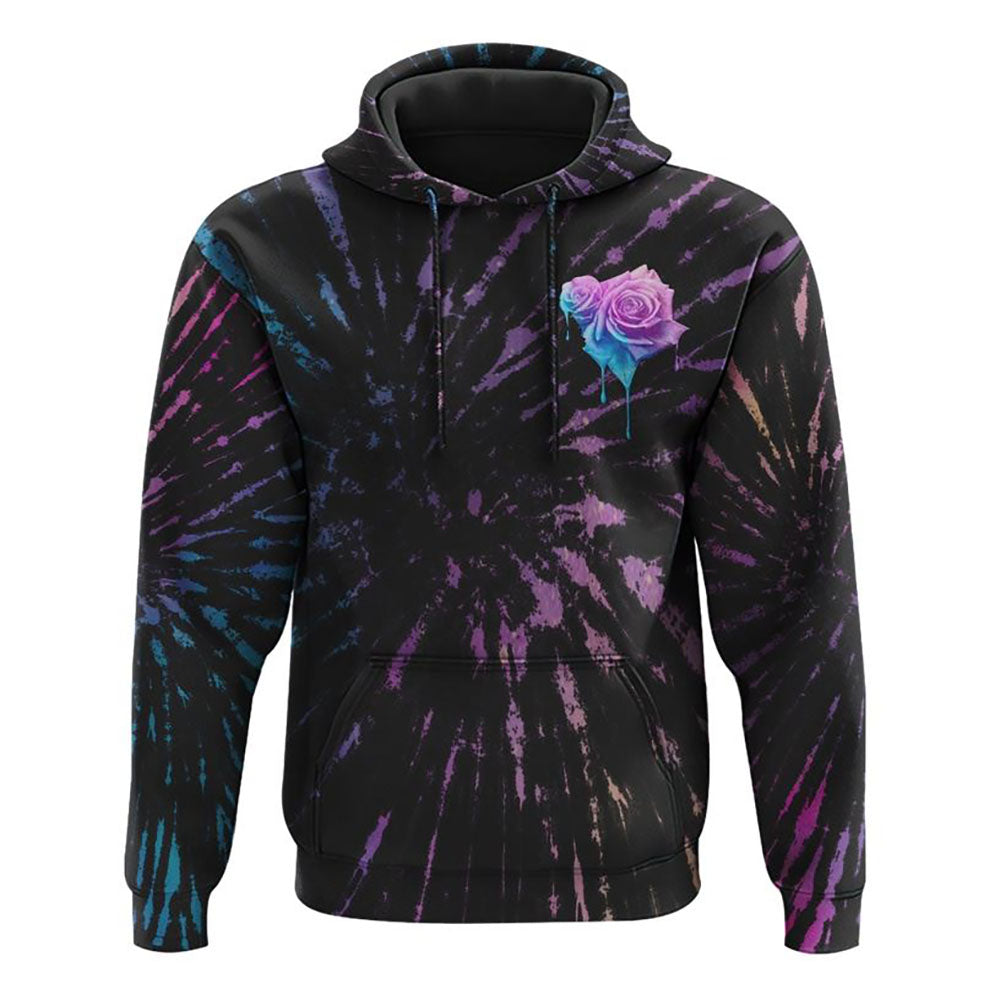 Faith Rose Watercolor Tie Dye All Over Print 3D Hoodie, Christian Hoodie, Christian Hoodie, Bible Verse Shirt