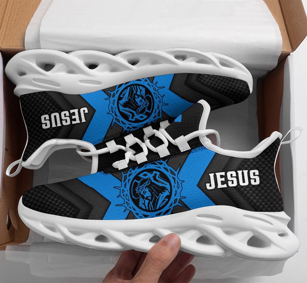 Christian Best Running Shoes, Jesus Running Sneakers Blue Max Soul Shoes For Men And Women, Jesus Fashion Shoes