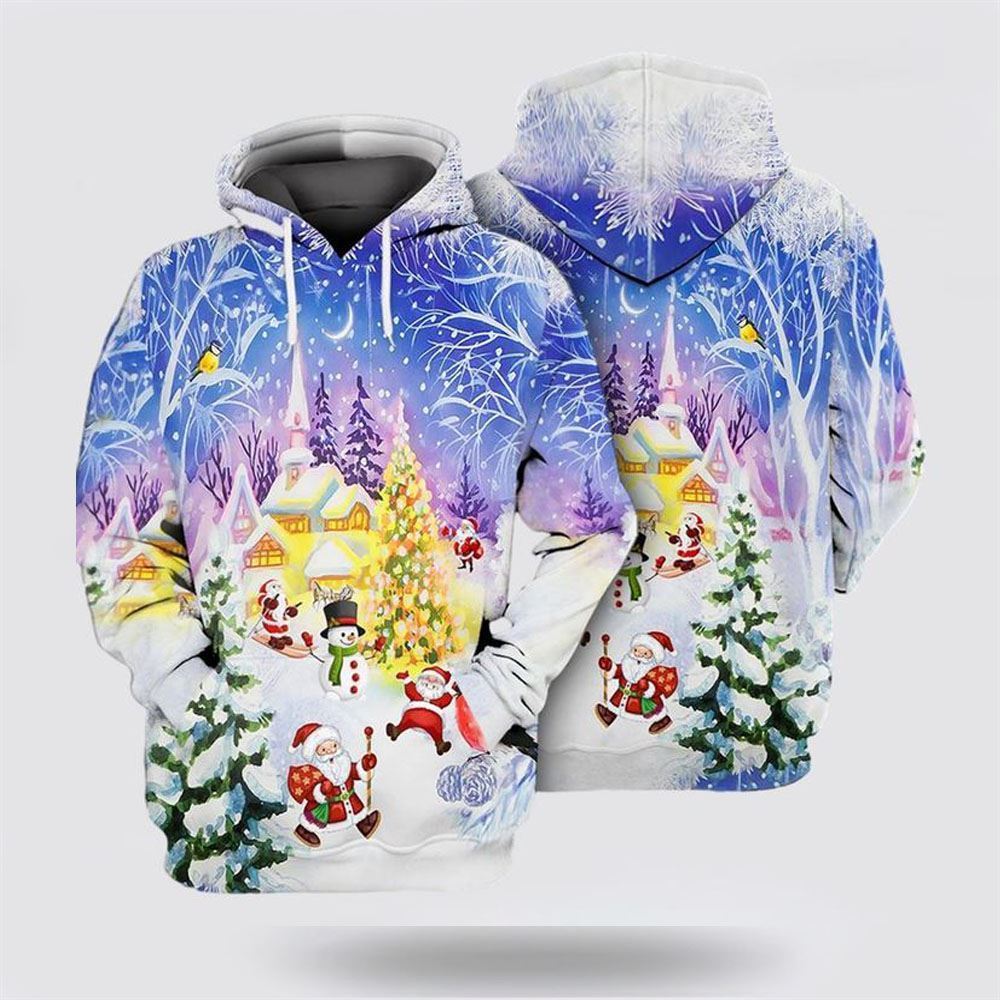 Merry Christmas All Over Print 3D Hoodie For Men & Women, Christmas Hoodie Cute, Christmas Gift, Christmas Fashion