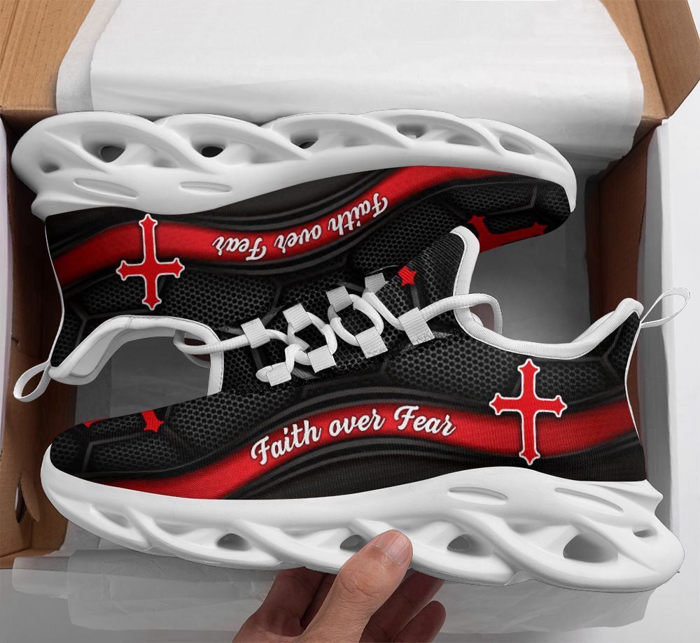 Christian Best Running Shoes, Jesus Running Black Red Shoes Max Soul Shoes For Men And Women, Jesus Fashion Shoes