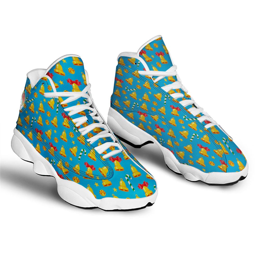 Christmas Basketball Shoes, Bells Merry Christmas Print Pattern Jd13 Shoes For Men Women, Christmas Fashion Shoes