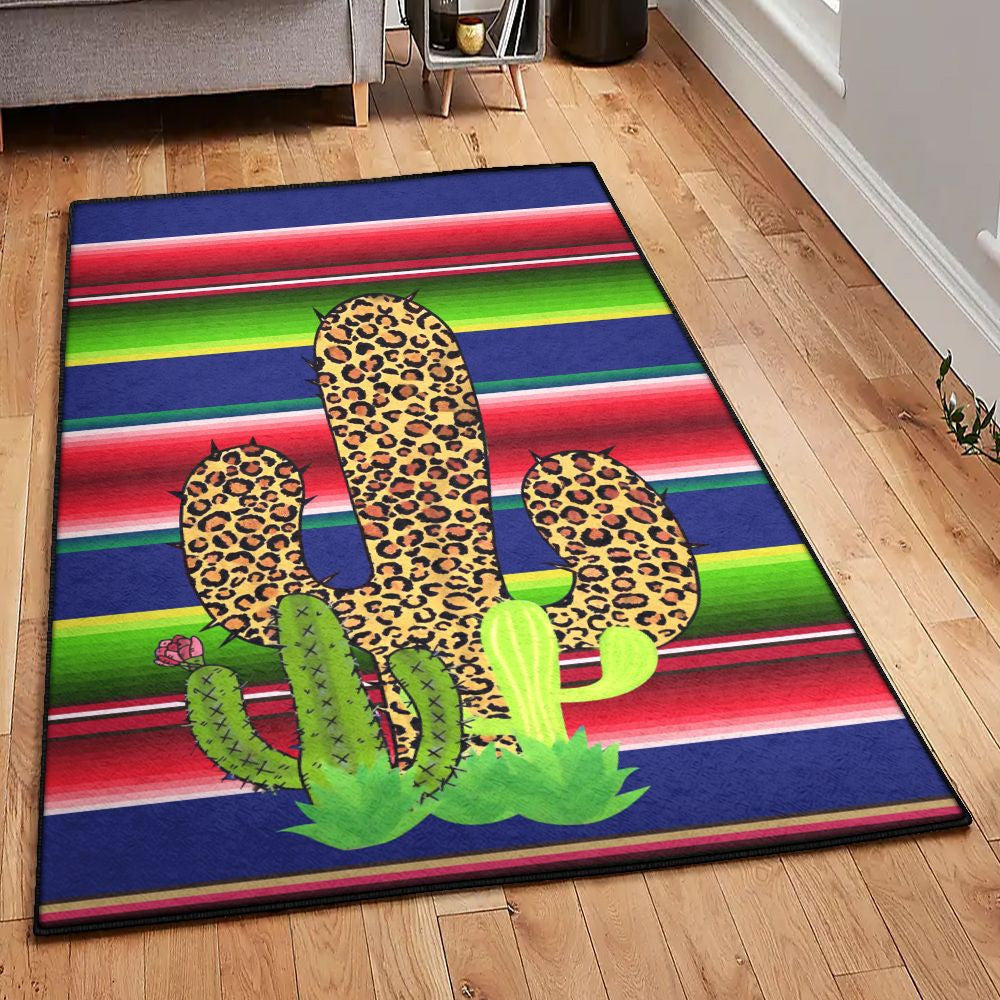 Desert Plant Cactus Rug Rectangle Rugs Washable Area Rug Non-Slip Carpet For Living Room Bedroom