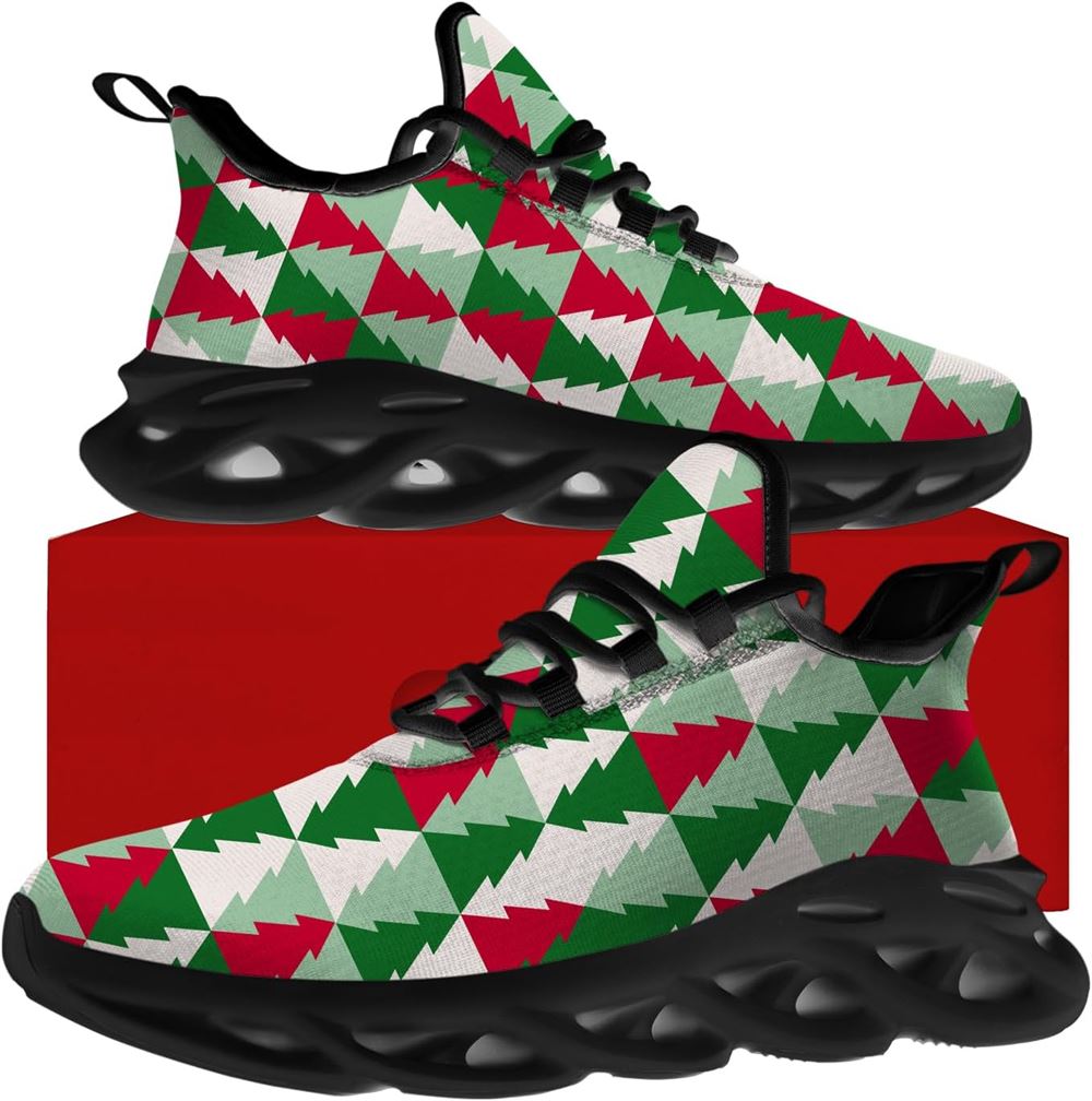 Christmas Running Shoes, Christmas Tree Pattern Max Soul Shoes For Men Women, Christmas Shoes, Winter Fashion Shoes