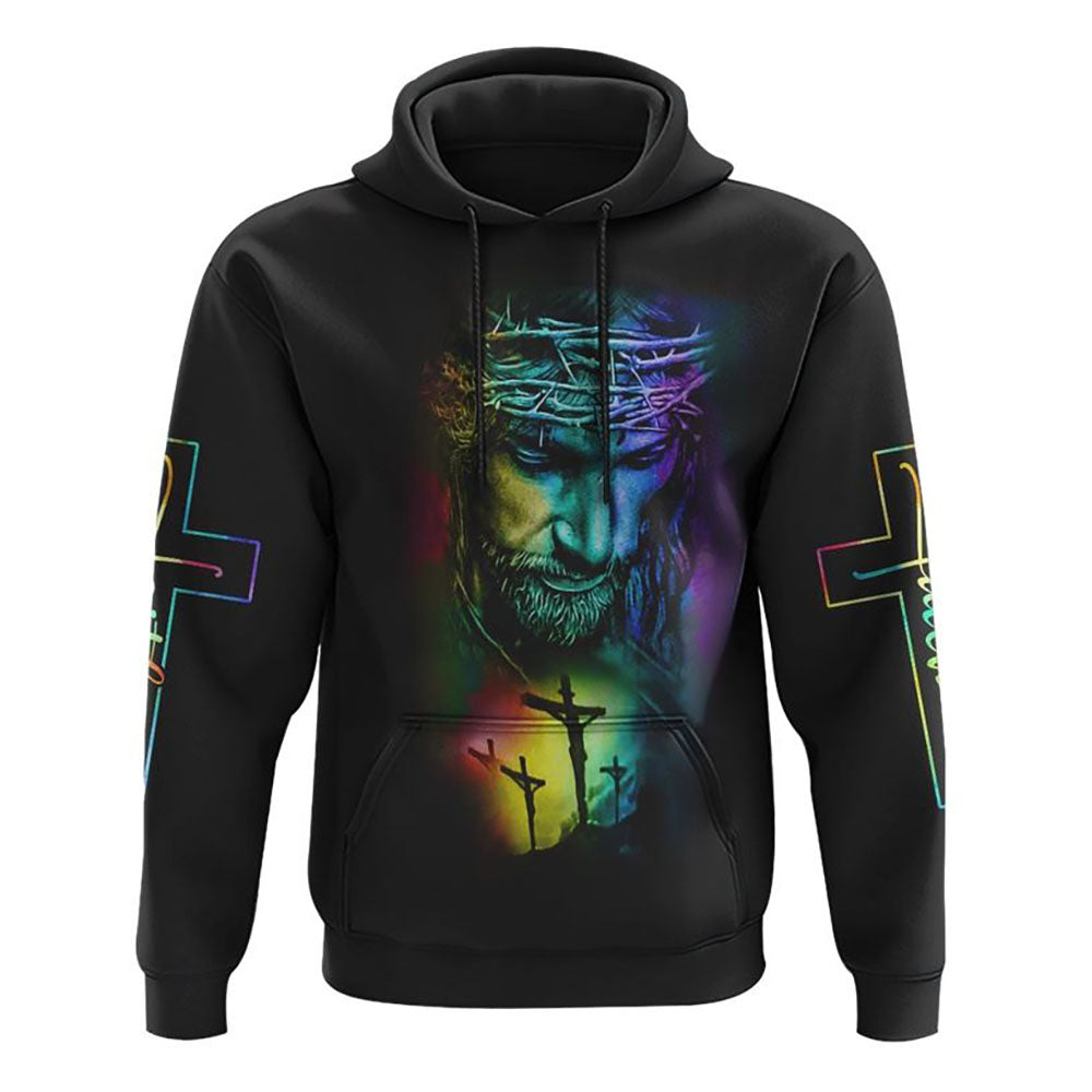 Way Maker Miracle Worker Rainbow Painting Jesus All Over Print 3D Hoodie, Christian Hoodie, Christian Hoodie, Bible Verse Shirt