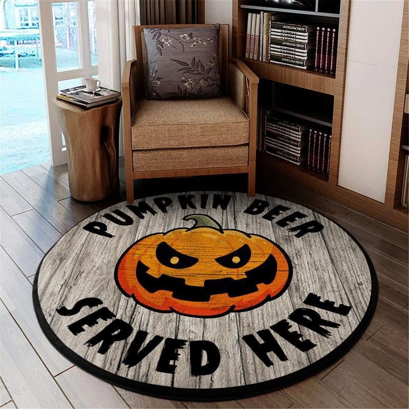 Pumkin Beer Serve Here Living Room Round Mat Circle Rug