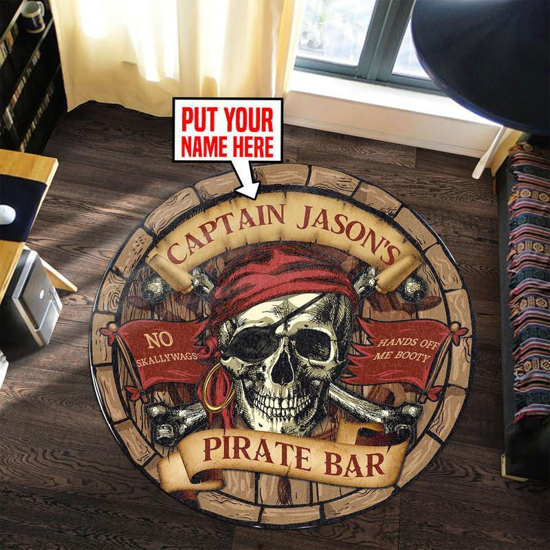 Personalized Pirate Home Bar Round Mat Round Floor Mat Room Rugs Carpet Outdoor Rug Washable Rugs