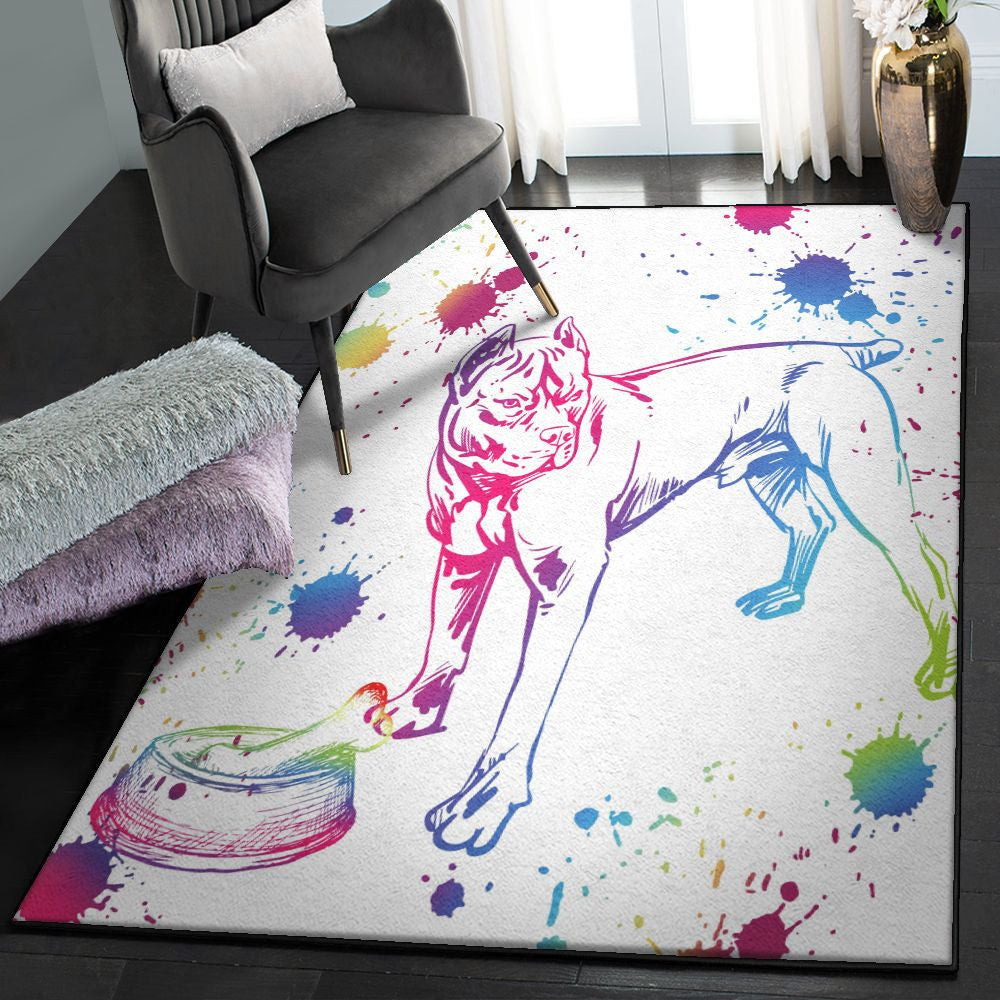 Dog Bedroom Rugs Pitbull Dog Rug Rectangle Rugs Washable Area Rug Non-Slip Carpet For Living Room Bedroom