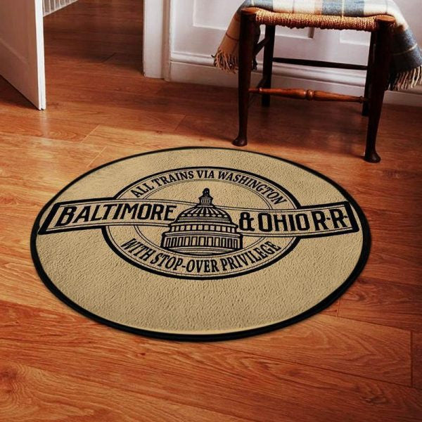 Vintage BORR round mat Baltimore Ohio Railroad Round Mat