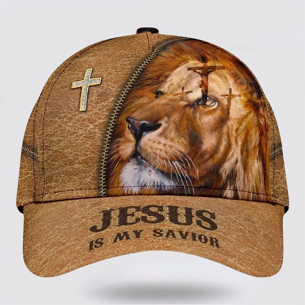 The Lion Jesus Is My Savior Crucifixion Of Jesus Classic Hat All Over Print Baseball Cap, God Cap, Gift Ideas For Male