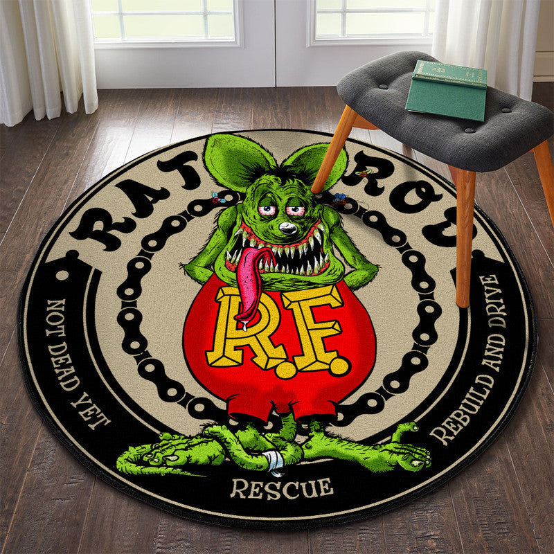 Rat Rod Not Dead Yet Rescue Rebuild And Drive Round Mat Round Floor Mat Room Rugs Carpet Outdoor Rug Washable Rugs