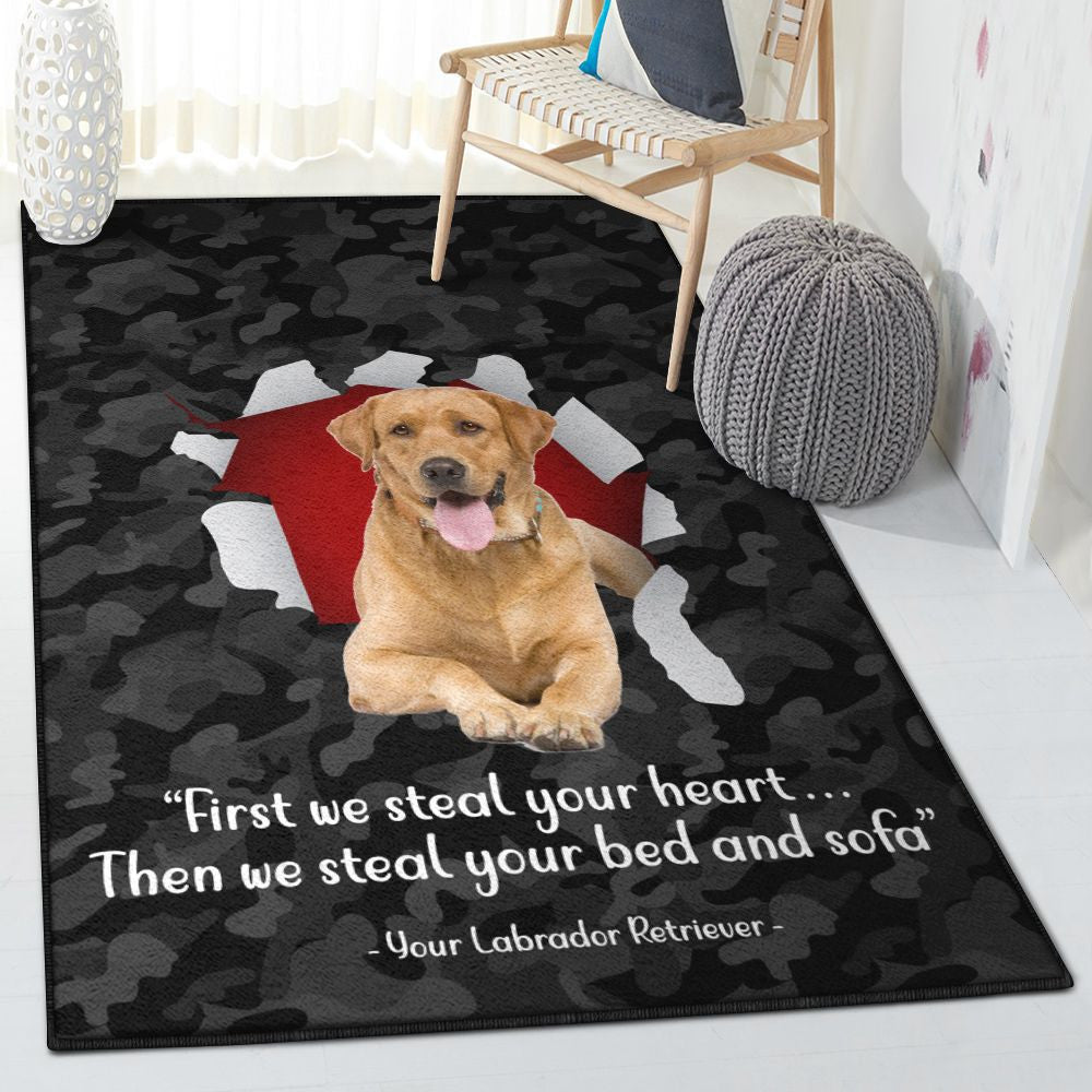 Dog Lovers Cool Rugs Labrador Retriever Dog Rug Rectangle Rugs Washable Area Rug Non-Slip Carpet For Living Room Bedroom