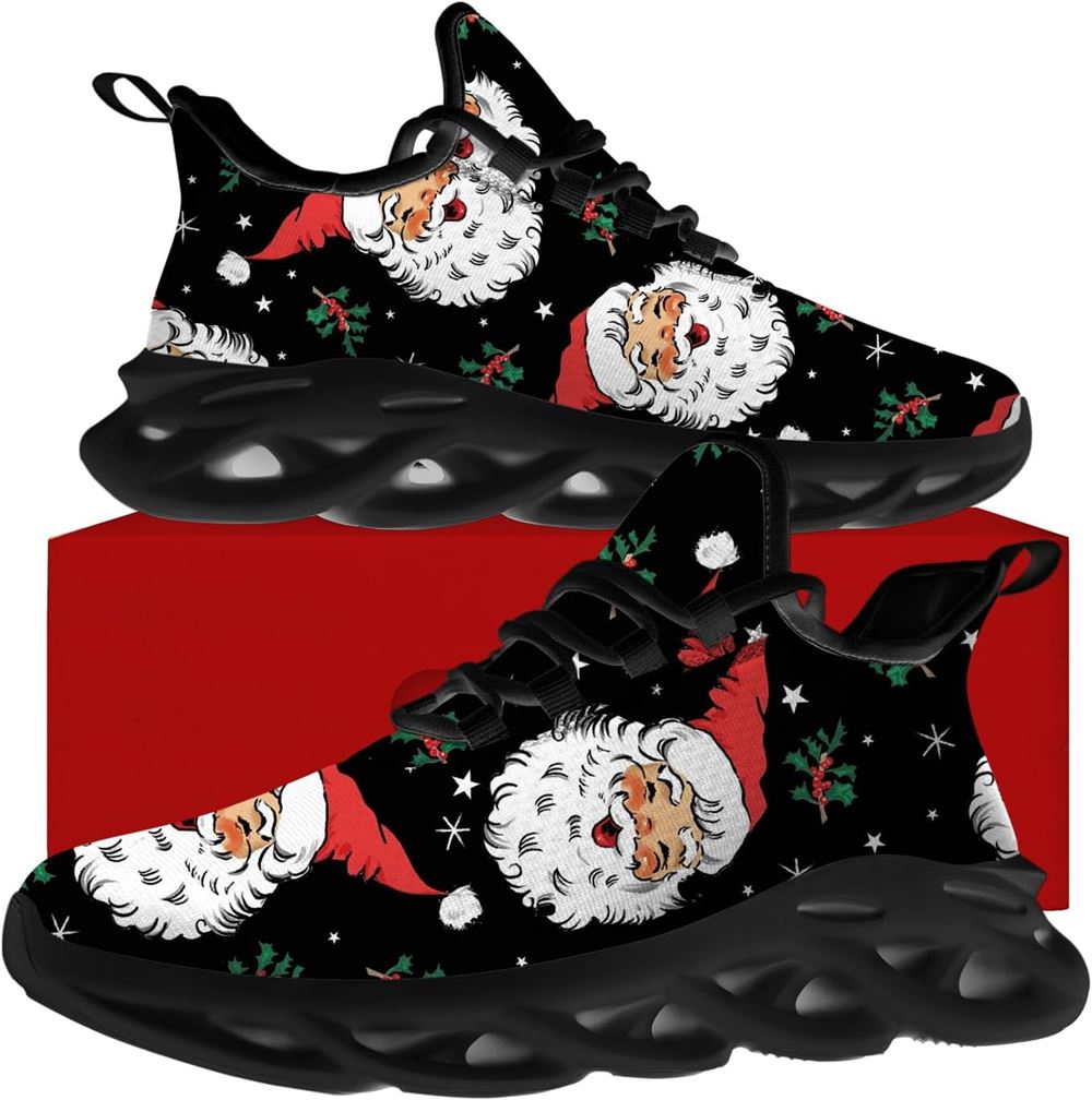 Christmas Running Shoes, Funny Santa Claus Max Soul Shoes For Men Women, Christmas Shoes, Winter Fashion Shoes