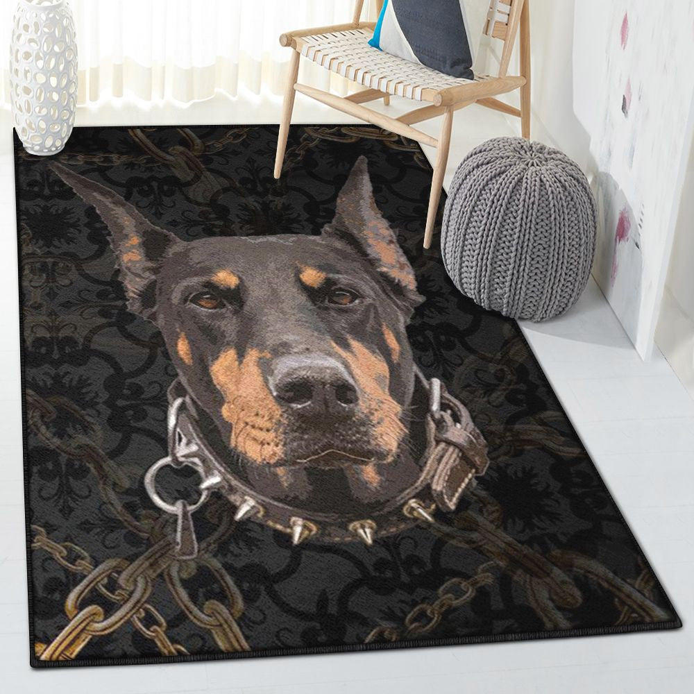 Doberman Puppies Playroom Rug Doberman Rug Rectangle Rugs Washable Area Rug Non-Slip Carpet For Living Room Bedroom