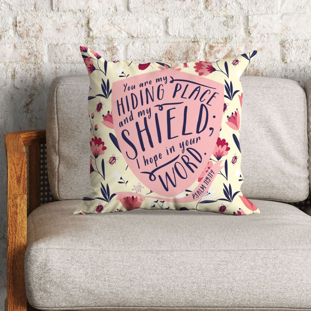 You Are My Hiding Place Psalm 119114 Bible Verse Pillow