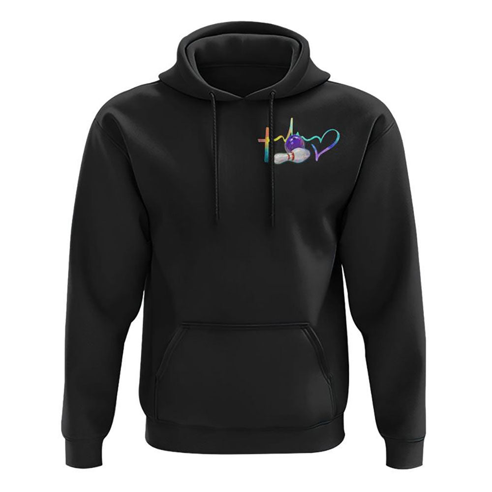 Bowling Cross Colorful All Over Print 3D Hoodie, Christian Hoodie, Christian Sweatshirt, Bible Verse Shirt