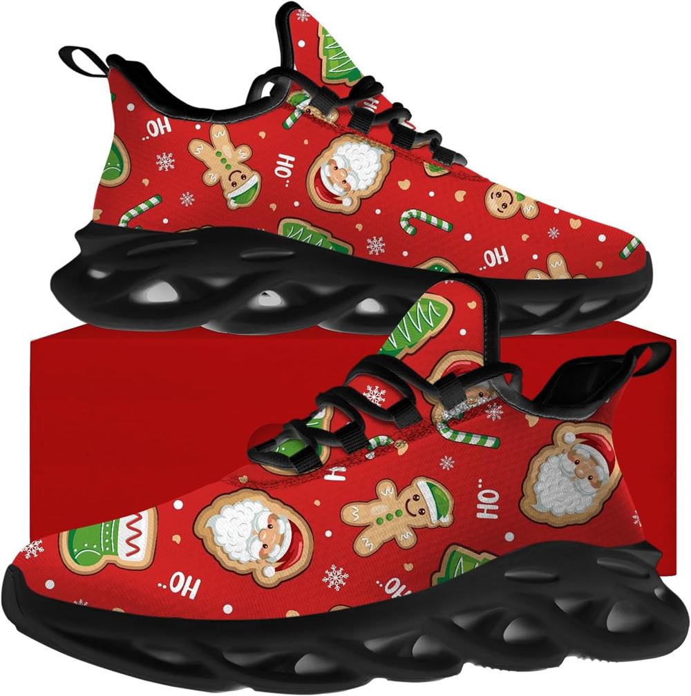 Christmas Running Shoes, Ginger Candy Christmas Max Soul Shoes For Men Women, Christmas Shoes, Winter Fashion Shoes