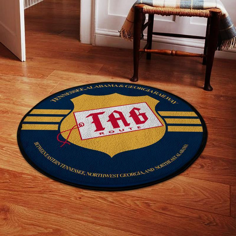 Tagrr Living Room Round Mat Circle Rug Tennessee, Alabama, & Georgia Railway