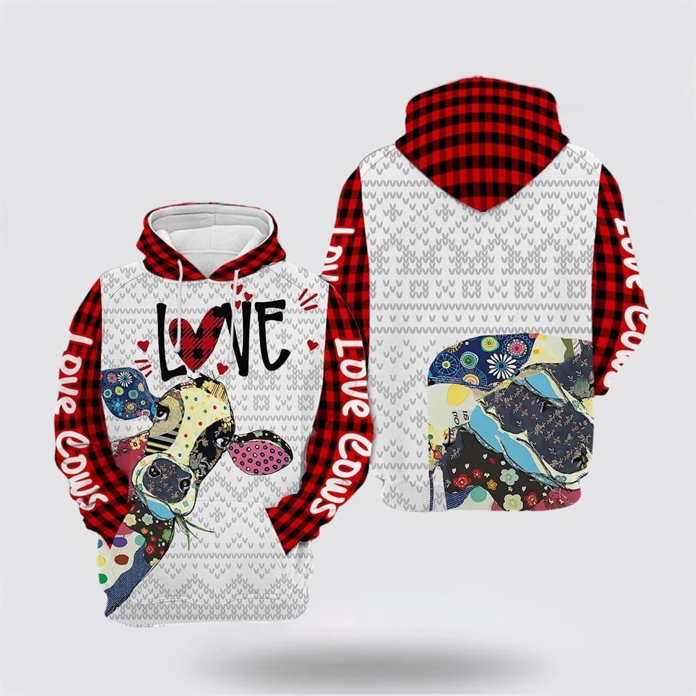 Cow Scottish Christmas Pattern All Over Print 3D Hoodie For Men & Women, Christmas Hoodie Cute, Christmas Gift, Christmas Fashion