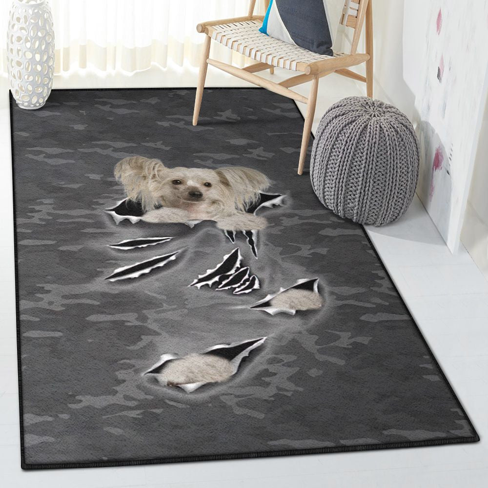 Dog Lovers Cool Rugs Chinese Crested Scratch Dog Rug Rectangle Rugs Washable Area Rug Non-Slip Carpet For Living Room Bedroom