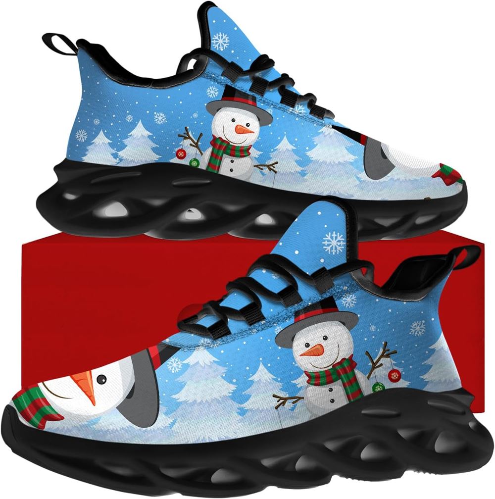 Christmas Running Shoes, Merry Christmas Snowman Max Soul Shoes For Men Women, Christmas Shoes, Winter Fashion Shoes