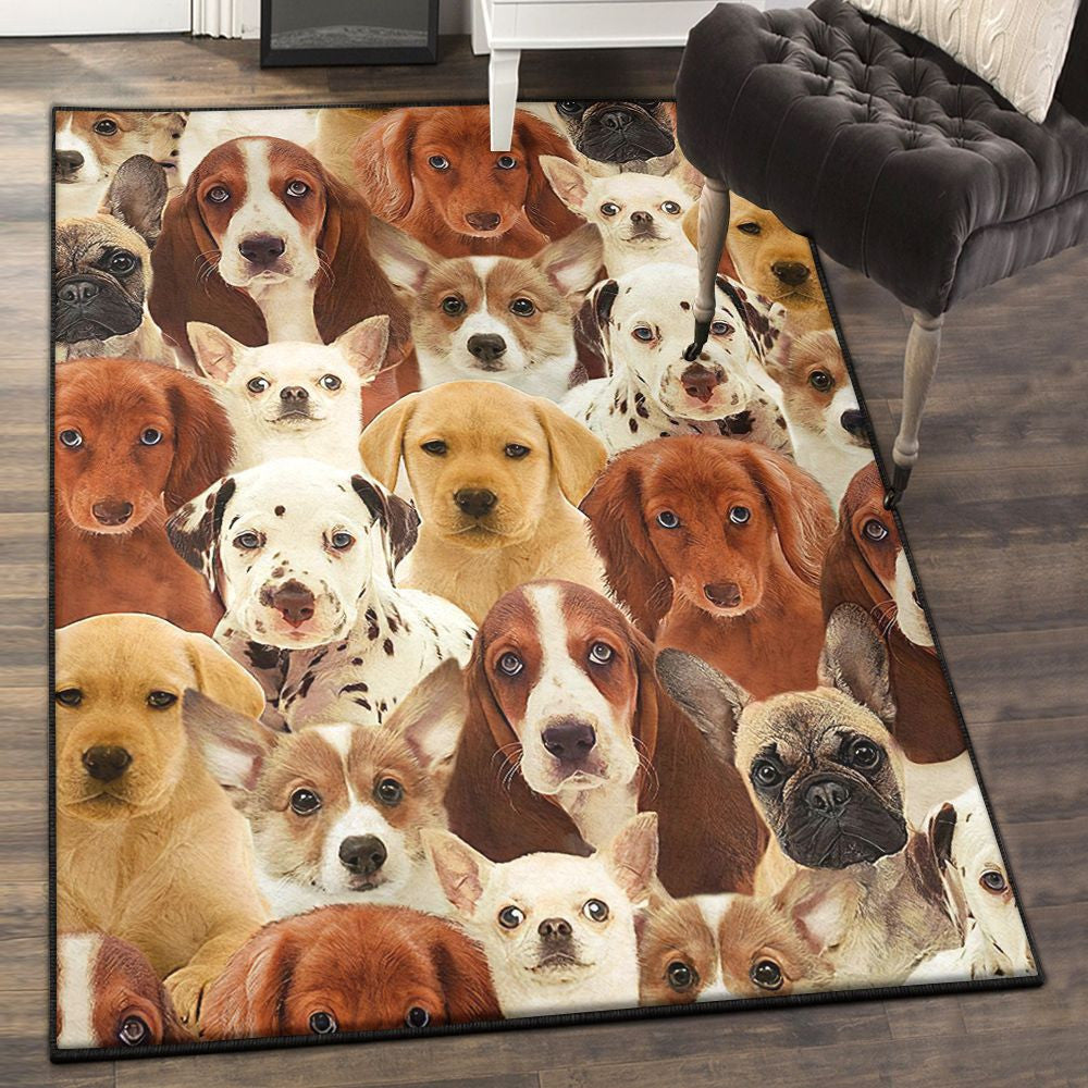 Dog Lovers Carpets Dogs Rug Rectangle Rugs Washable Area Rug Non-Slip Carpet For Living Room Bedroom