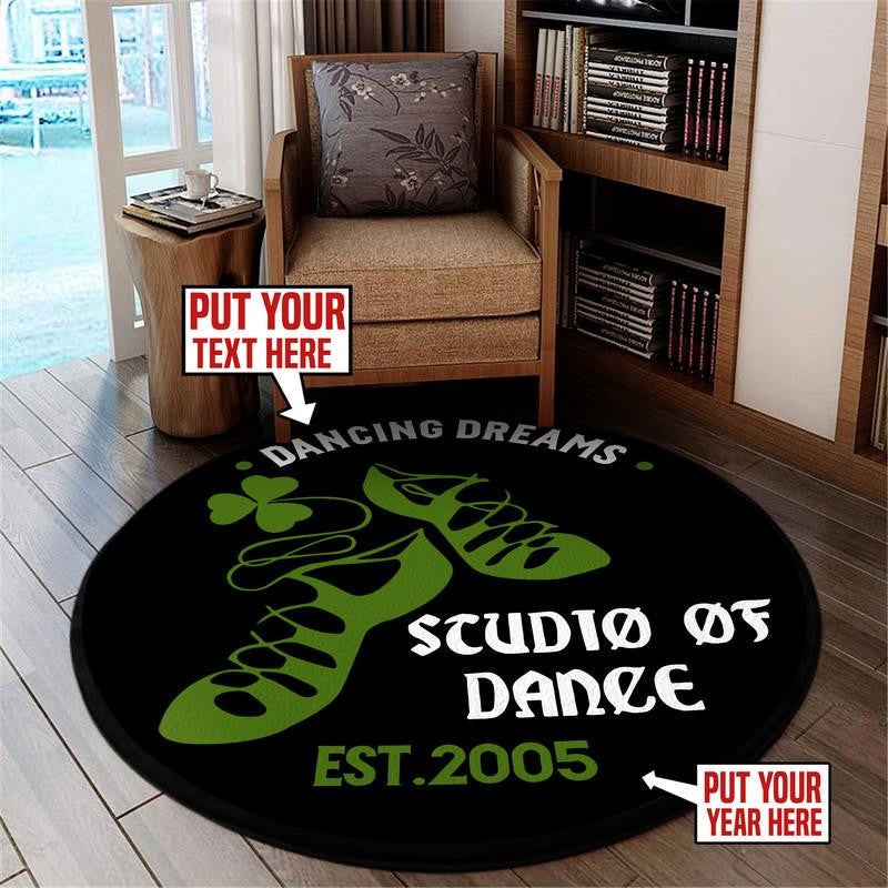 Personalized Irish Dancing Round Mat Round Floor Mat Room Rugs Carpet Outdoor Rug Washable Rugs