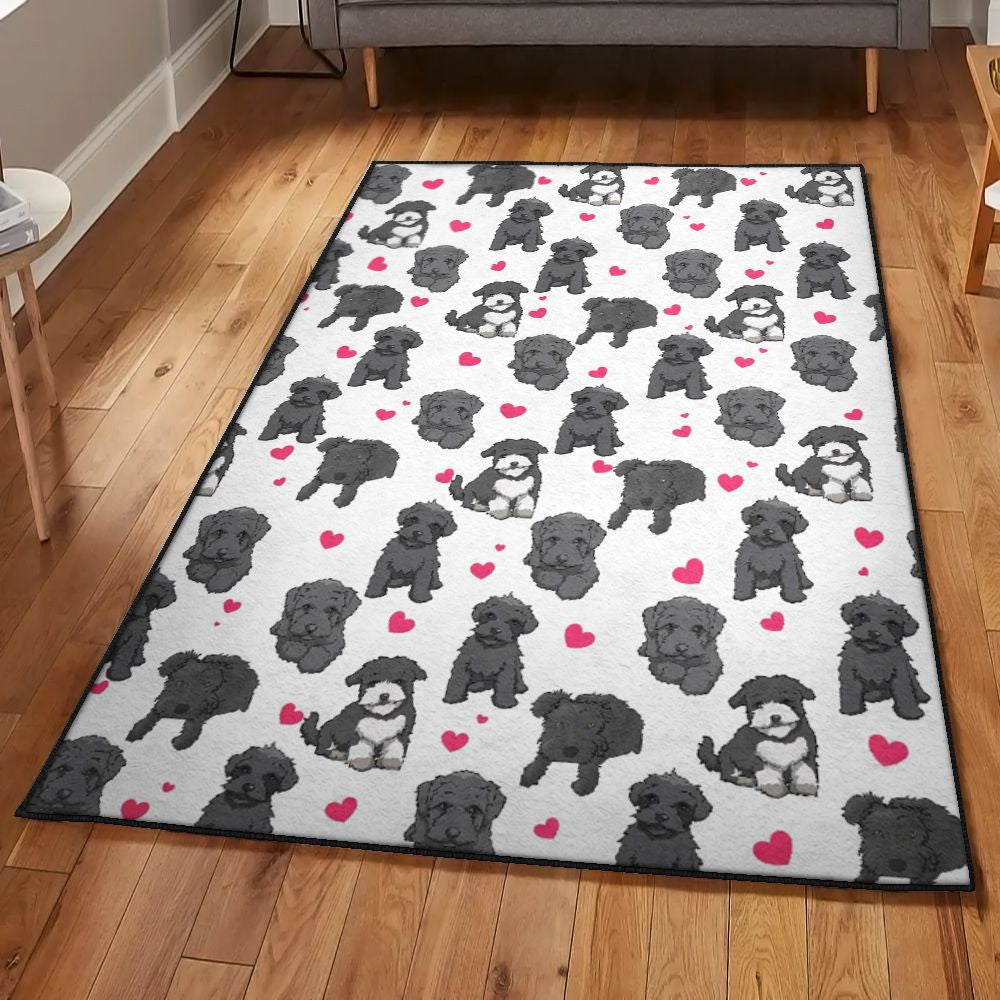 Dog Lover Large Schnoodle Rug Rectangle Rugs Washable Area Rug Non-Slip Carpet For Living Room Bedroom