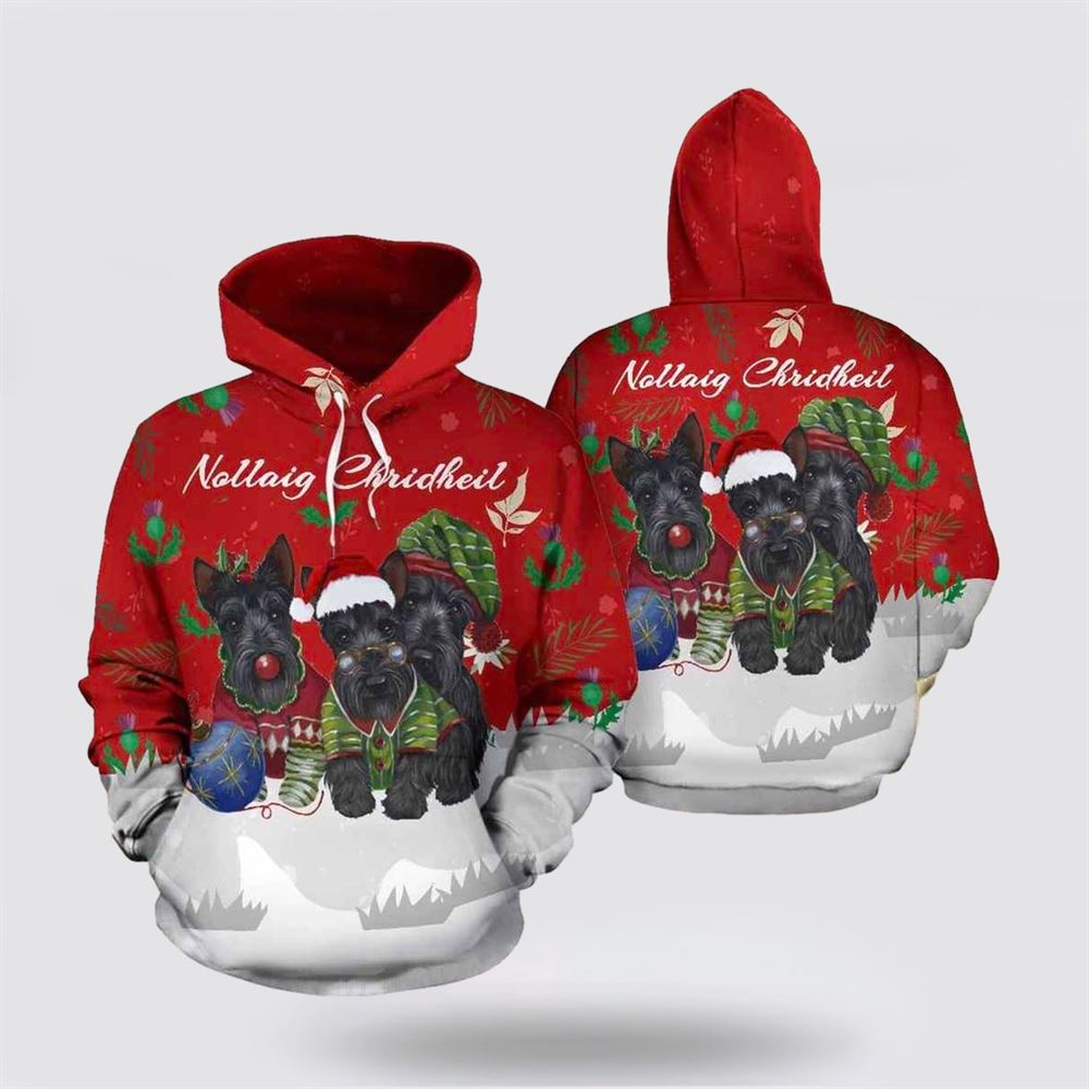 Christmas Scottish Terrier Scotland All Over Print 3D Hoodie For Men & Women, Christmas Dog Hoodie, Christmas Hoodie Cute, Christmas Gift