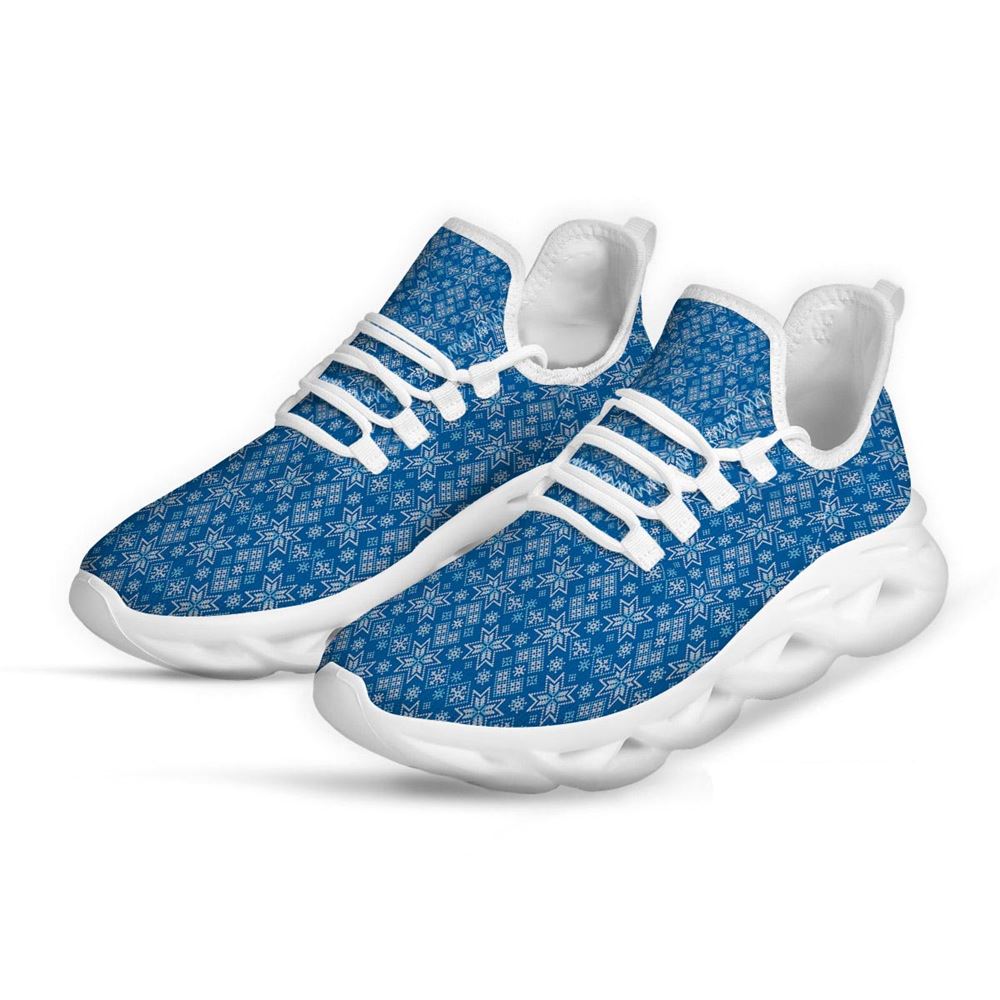 Nordic Knitted Christmas Print Pattern White Max Soul Shoes For Men Women, Best Running Sneaker, Christmas Shoes, Winter Fashion Shoes