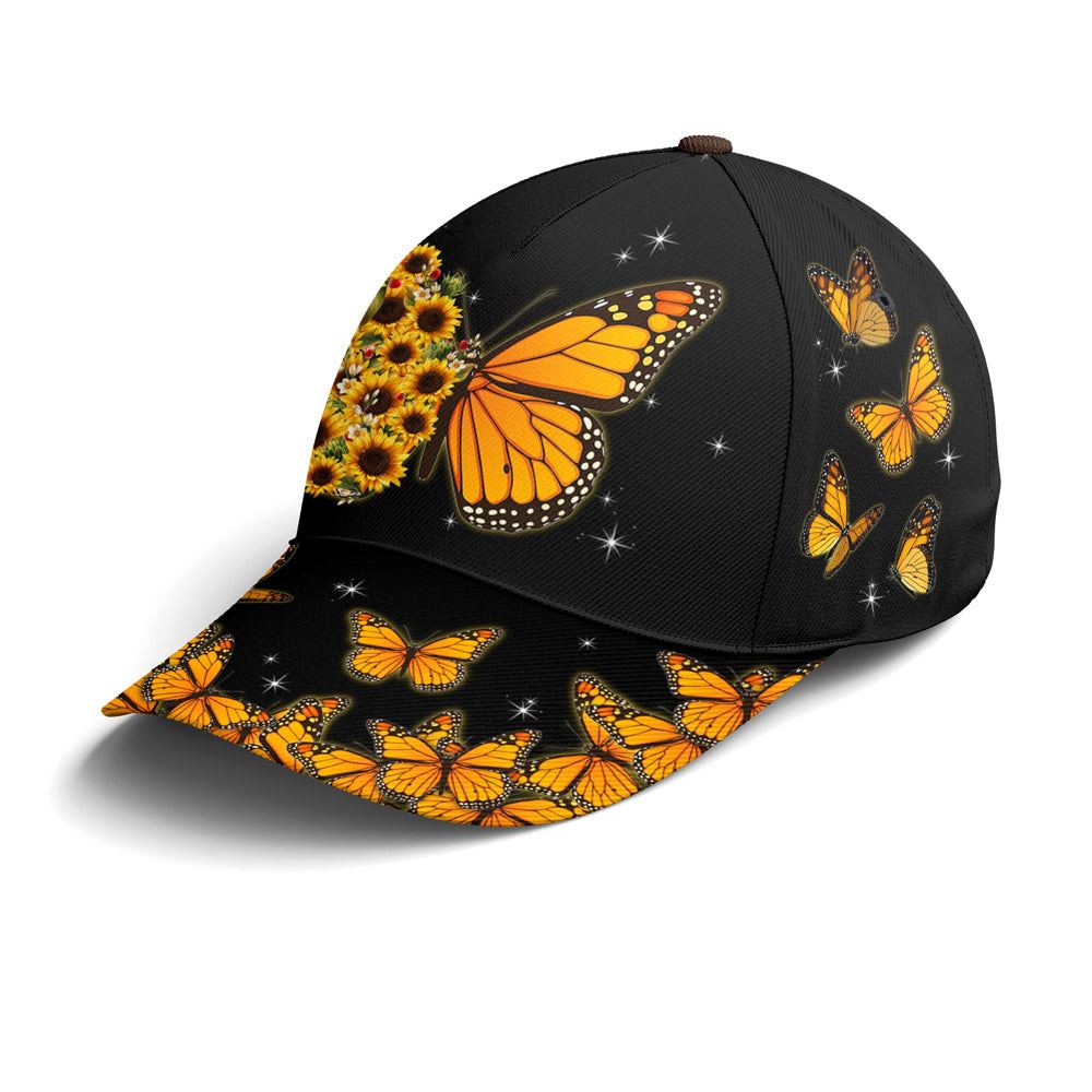 Baseball Cap For Butterflies Lovers Monarch Butterfly Design, Christian Baseball Cap, Religious Cap, Jesus Gift, Jesus Hat