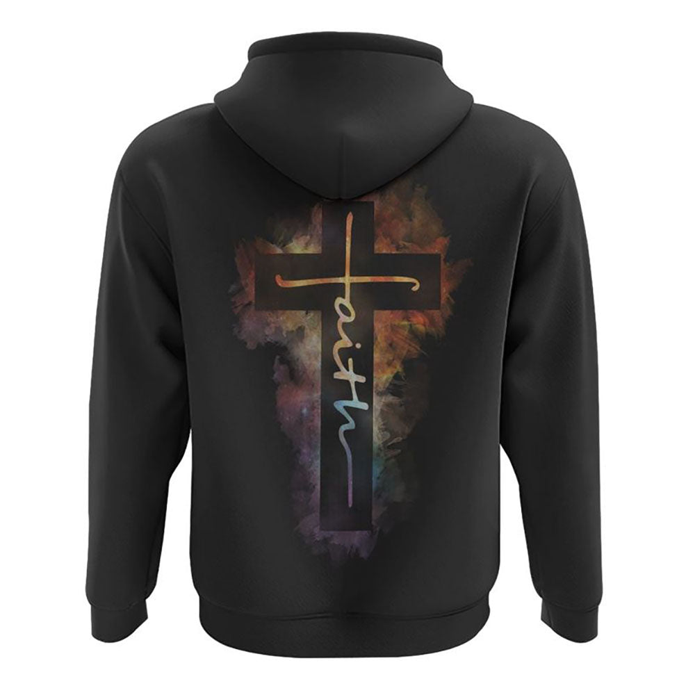 Faith Galaxy Cross All Over Print 3D Hoodie, Christian Hoodie, Christian Sweatshirt, Bible Verse Shirt