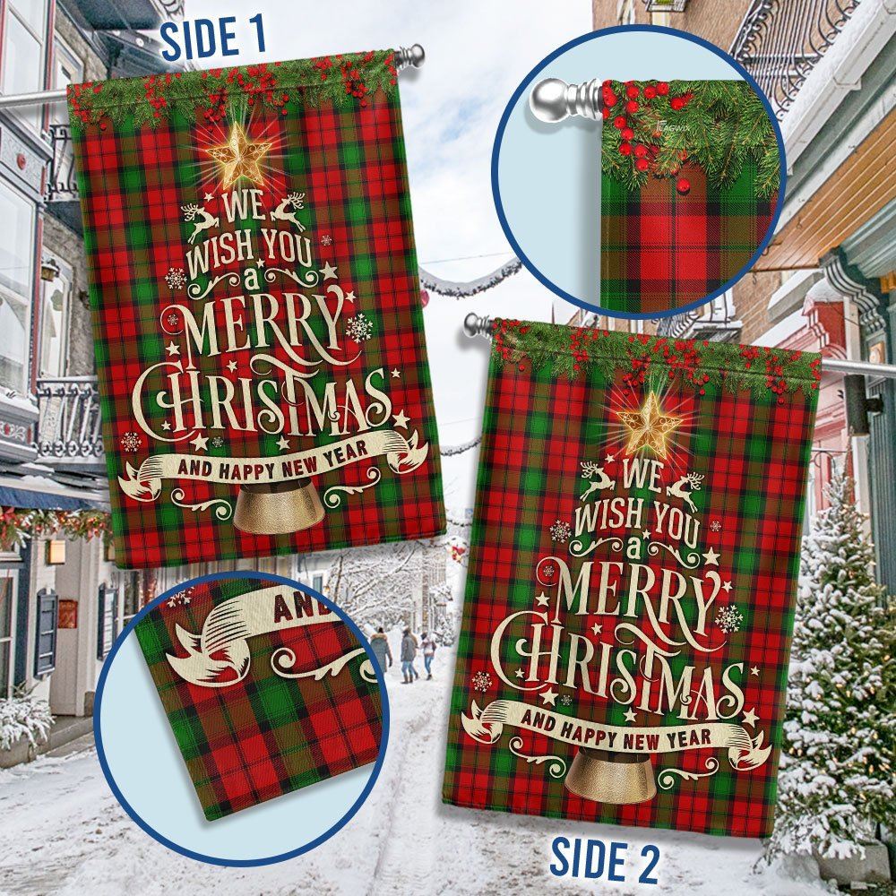 We Wish You A Merry Christmas and Happy New Year Flag, Christmas Garden Flag, Home Decor Accessories, Christmas Outdoor Decor Ideas