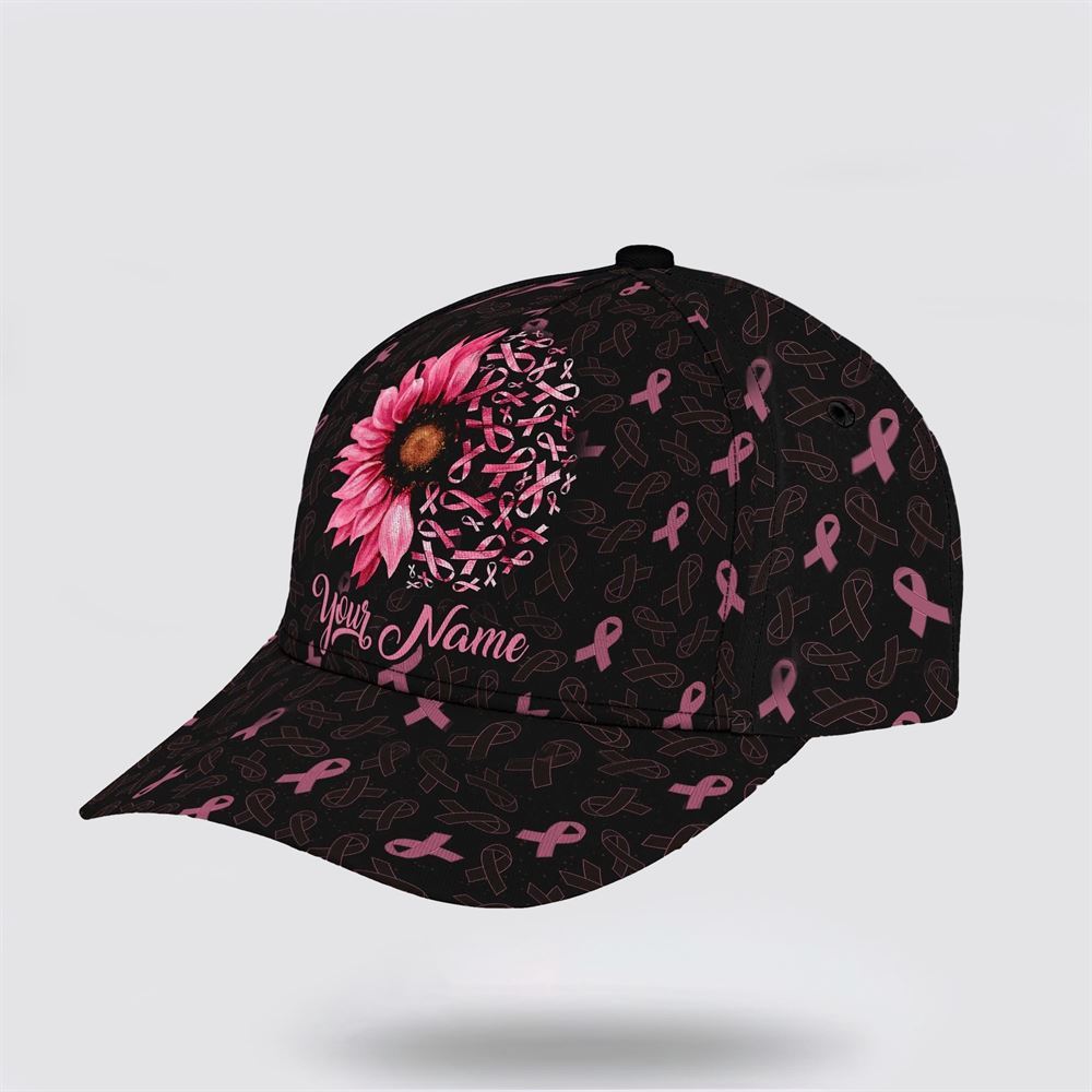 Customized Breast Cancer Awareness Black Art Baseball Cap, Gifts For Breast Cancer Patients, Breast Cancer Hat