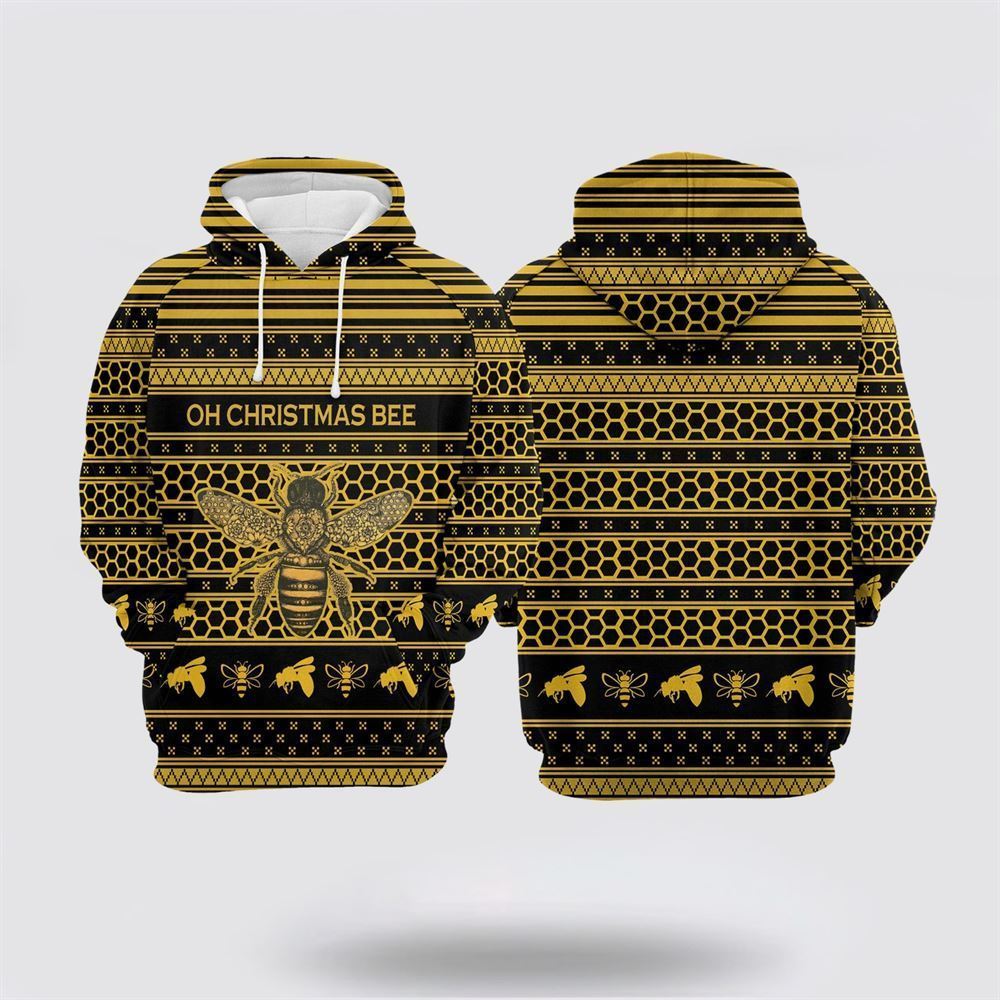 Christmas Bee All Over Print 3D Hoodie For Men & Women, Christmas Hoodie Cute, Christmas Gift, Christmas Fashion