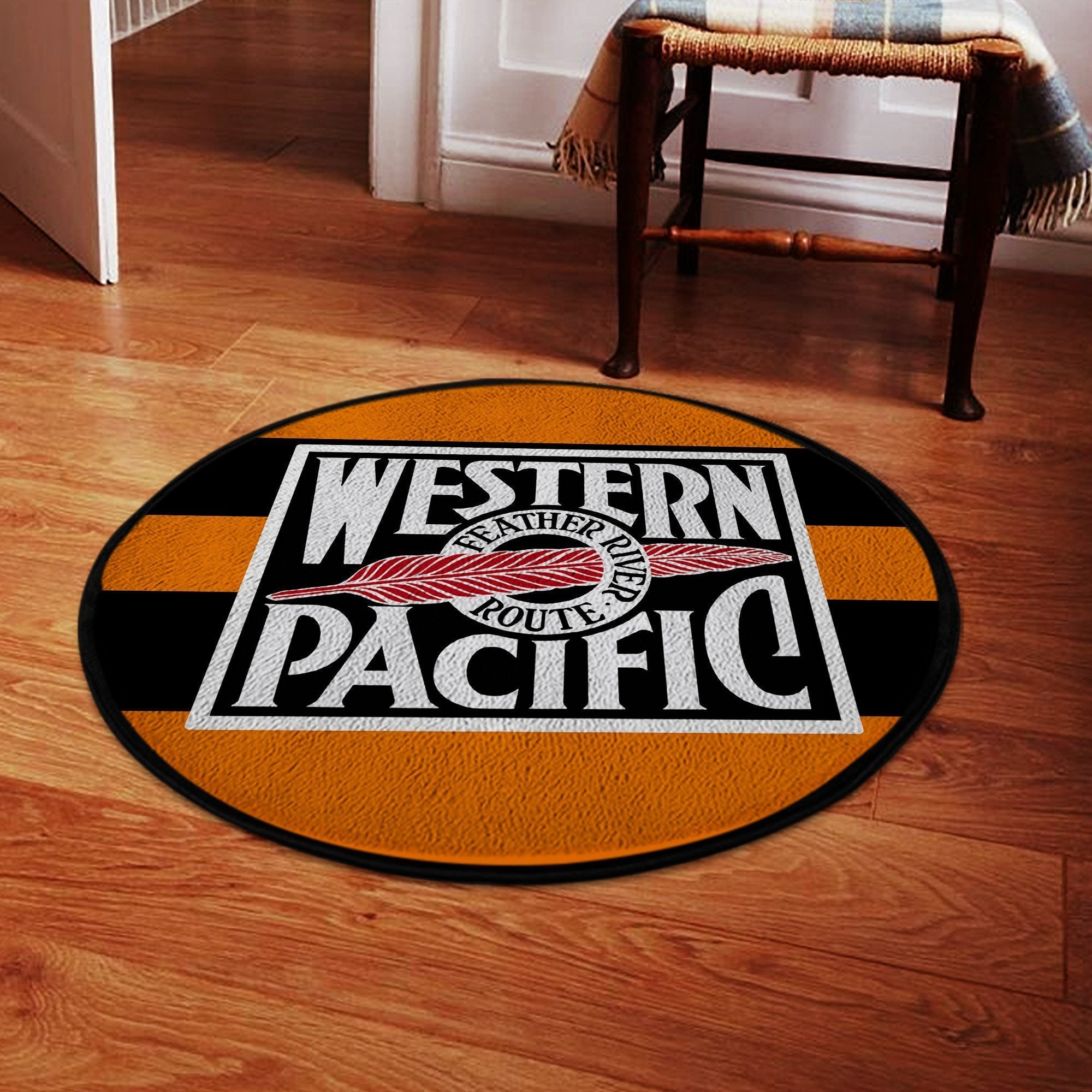 Wpacific Round Mat Western Pacific Feather River Route Round Floor Mat Room Rugs Carpet Outdoor Rug Washable Rugs