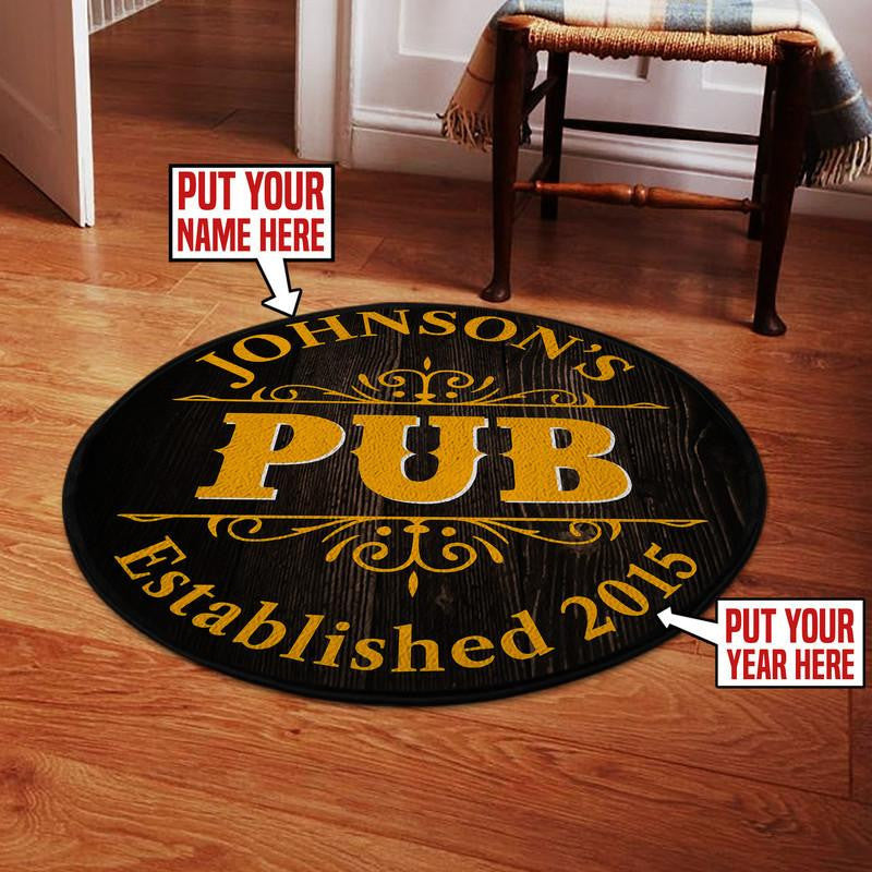 Personalized Pub Living Room Round Mat Circle Rug