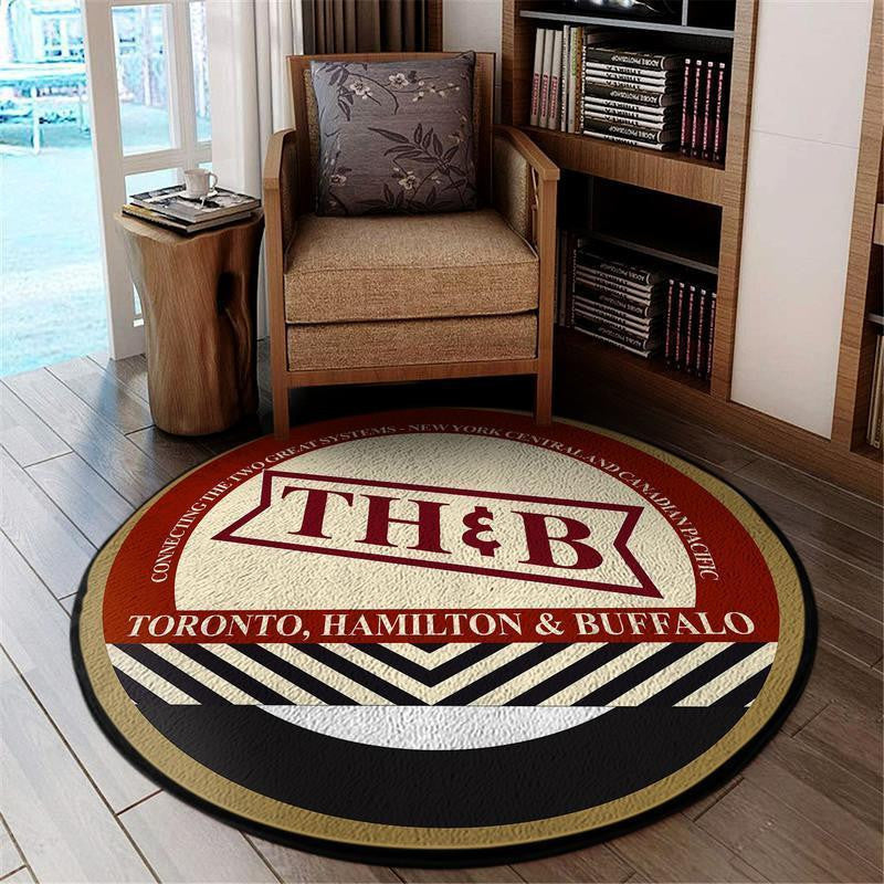 Thbrr Living Room Round Mat Circle Rug Toronto, Hamilton, & Buffalo Railroad